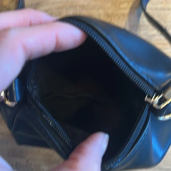 Anthropologie Small Black Faux Leather Crossbody Bag – Like New - Picture 5 of 8
